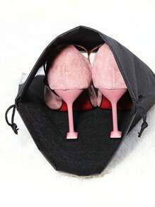 1件/5件/10件一次性无纺布防黄袋纯色鞋袋黑色无纺布防尘鞋套鞋子收纳袋防潮旅行鞋子包装鞋袋家用鞋套袋简约黑色抽绳防尘旅行鞋袋旅行防尘抽绳鞋子配件鞋子收纳鞋盒鞋子整理器鞋袋房间杂物鞋子收纳袋家用旅行黑色鞋子防尘套 - 黑色 - 查看 17