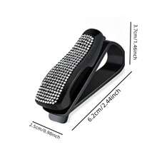 1pc Bling Rhinestone Car Sun Visor Clip, Glasses Card Holder, Car Interior Sunglasses Clip