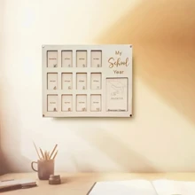 Wooden School Years Picture Frame, Contemporary Style Graduation Photo Collage Frame, Wall Hanging Memory Keepsake For Home Decor Gifts Birthday - White - View 5