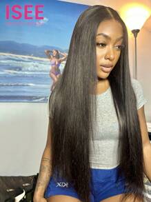 ISEE HAIR Wear Go 6x4 HD 蕾丝无胶直发假发 自然色 180% 18-30 英寸蕾丝闭合假发 预拔和预剪 带有自然发际线 丝滑 适合初学者日常使用