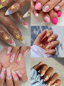 30 Sheets Flower Nail Stickers For Nail Art Colorful 3D Self Adhesive Daisy Nail Decals Spring Summer Nail Art Stickers Cute Floral Nail Art Design Decoration Accessories For Women And Girls