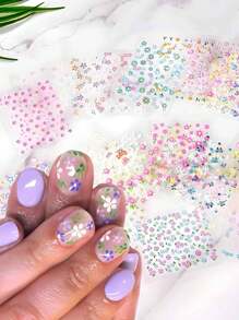 30 Sheets Flower Nail Stickers For Nail Art Colorful 3D Self Adhesive Daisy Nail Decals Spring Summer Nail Art Stickers Cute Floral Nail Art Design Decoration Accessories For Women And Girls