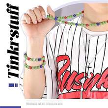 Conjunto de collar de béisbol con brillo para jugadores deportivos, collar de béisbol con cuentas de diamante ajustable para hombres y mujeres, regalo para eventos/fiestas deportivas - multicolor - Ver 4