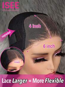 ISEE HAIR Wear Go 6x4 HD 蕾丝无胶直发假发 自然色 180% 18-30 英寸蕾丝闭合假发 预拔和预剪 带有自然发际线 丝滑 适合初学者日常使用