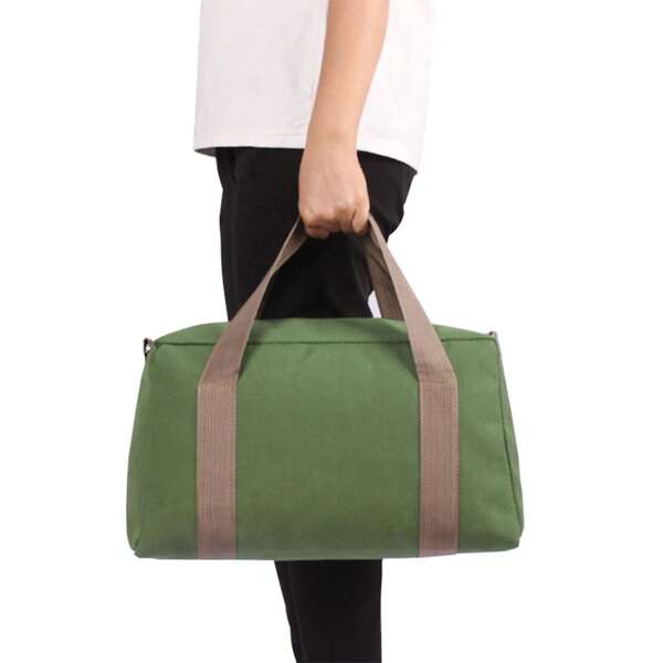 Sac fourre-tout en canevas, sac de rangement, sac à outils à large bouche, sac à main robuste de grande capacité, organisateur d'outils à domicile portable pour le rangement des tournevis, clés, pinces, clous, pinces, outils à main de réparation, sac pour homme, fournitures scolaires, voyage d'été