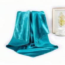 35" Large Satin Square Head Scarf - 2Pcs Silk Like Floral Head Scarves Square Satin Hair Scarf Bandanas For Women