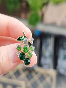 1pc Translucent Delicate Cute Grape Brooches For Cardigans, Anti-Exposure Safety Pins - Multicolor - View 4