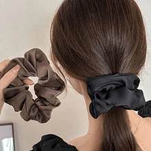 1/4pcs Vintage Silk Scrunchies, High-End Mulberry Silk Hair Ties, Women Hair Bands With Satin Finish,Hair Accessories,Scrunchy Hair Ties - Multicolor - View 2