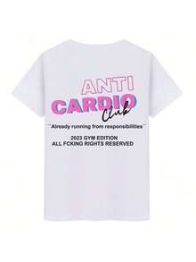 Men's T-Shirt Cotton Streetwear Adult Plus Size Children's Anti Cardio Academia Terino Sport - trắng - Xem 1