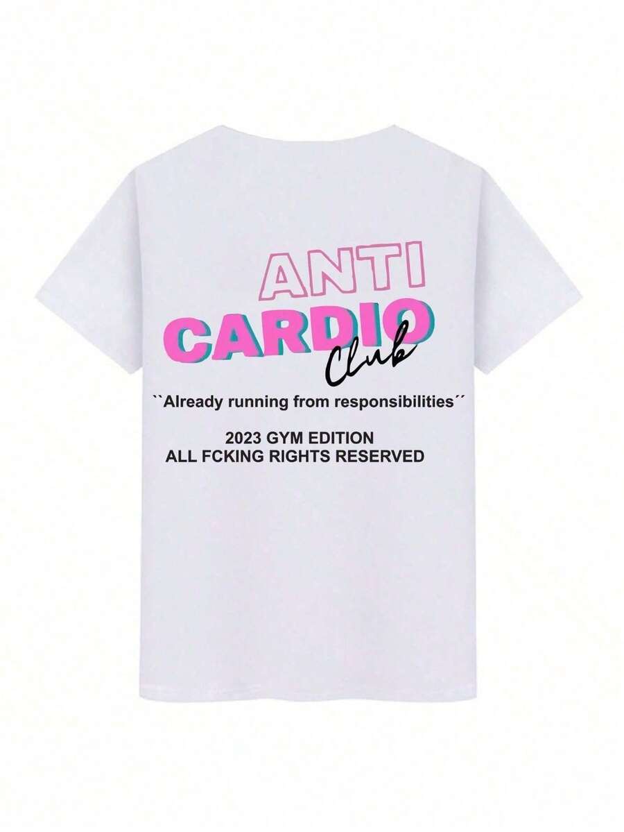 Men's T-Shirt Cotton Streetwear Adult Plus Size Children's Anti Cardio Academia Terino Sport - trắng - Xem 1
