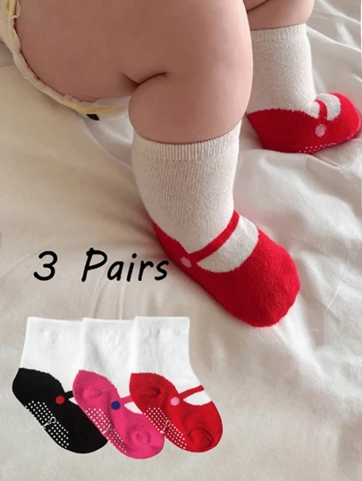 3/6/9 Paar Baby/Kleinkind Cartoon Rutschfeste Griff Socken, japanischer Stil Knöchel Crew Socken