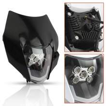 Motocross LED Headlight, Universal Motorcycle Headlight Kit, Compatible With Motocross Enduro ATV Supermoto 150 250 350 450 500 SX XCW EXC SXF XC SMC R 690