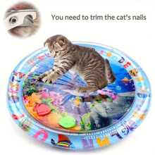 Thickened Water Sensor Play Mat For Pets, 2024 New Sensory Water Play Mat For Cats, Cooling Mat For Cats, Water Sensor Mat For Cats Dogs Cool Comfort Inflatable Tummy Time Water Mat