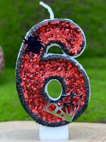 1 pieza Decoración de tarta con vela tope con araña y borde de telaraña rojo para cumpleaños, decoración de habitación, regalos, velas de cumpleaños, decoraciones de cumpleaños, feliz cumpleaños, velas de tarta, decoración de habitación para graduación