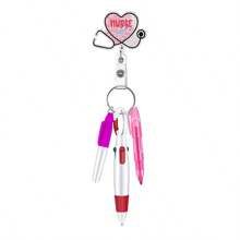 1set Nurse Pen Set Include 1 Piece Tip Highlighter 1 Piece Permanent Marker Pen And 1 Piece Retractable Ball Pen Pack With 1 Piece Nurse Badge Clip Retractable ID Name Reels