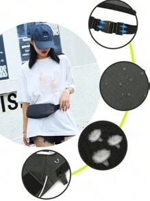 1pc Outdoor Sports Fitness Running Waist Bag For Women, Water Resistant, Minimalist Design, Ideal For Running And Gym Exercise Women's Chest & Waist Bag Combo - Multicolor - View 4