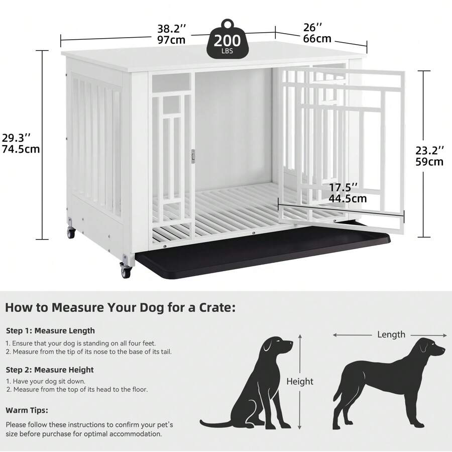 Sturdum Medium Dog Crate With Lockable Door 38" Heavy Duty Metal Dog