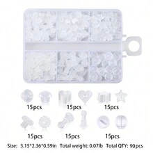 Nút tai an toàn không gây dị ứng, Nút tai silicon đa năng với nhiều mặt sau bông tai kết hợp khác nhau, Quà tặng sinh nhật - Trong sáng - Xem 1