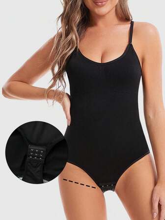 无缝女士纯色塑身衣收腹瑜伽女士塑身衣紧身衣可调节肩带塑身衣