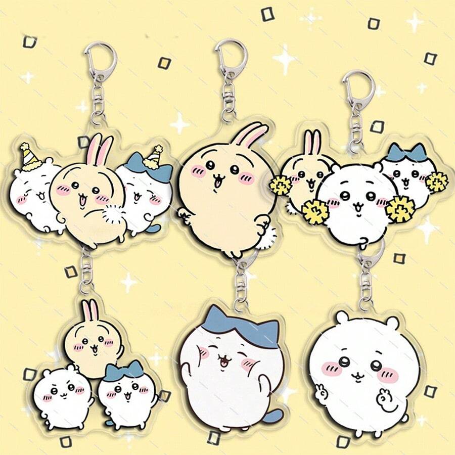 1pc Acrylic Keychain, Cute Cartoon Backpack/Bag Pendant Charm, Car Keyring - Multicolor - View 1