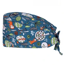 1 pieza Gorra de enfermera de poliéster con impresión digital para mujeres, antibacteriana y a prueba de polvo, apta para personal médico, hospital, limpieza del hogar, etc. - Multicolor - Ver 10