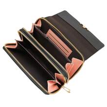 新款大容量女士钱包，多隔层单肩斜挎包，长款零钱包手机包，适合日常使用，返校礼物，教师礼物，女学生和大学生礼物，青少年礼物，生日礼物 - 黑色 - 查看 3