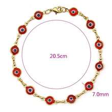 Rm 18k Gold Filled High Polish Finsh Evil Eye Bracelet - Đỏ - Xem 2