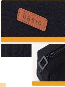 1 pieza Estuche para lápices de capacidad grande de una sola capa, estuche de lino cuadrado para estudiantes de secundaria, bolsa de papelería sencilla, de vuelta a la escuela, útiles escolares, estuche para lápices, mochila escolar