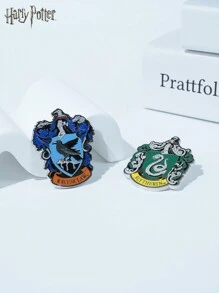 WB 官方授权霍格沃茨学校收藏豪华锡合金翻领别针新奇配饰银珐琅金属适合爸爸妈妈祖母父亲老师姐妹兄弟朋友趣味生日礼物 - 黑色 - 查看 6