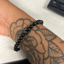 1 set di braccialetti tripla protezione: Berillo nero, Ossidiana dorata, Agata nera, Braccialetti in cristallo per stabilità ed equilibrio emotivo