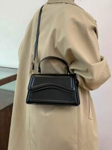 全新时尚休闲翻盖纯色 PU 皮革女士手提包斜挎包带零钱包