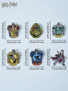 WB 官方授权霍格沃茨学校收藏豪华锡合金翻领别针新奇配饰银珐琅金属适合爸爸妈妈祖母父亲老师姐妹兄弟朋友趣味生日礼物 - 黑色 - 查看 4