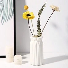 Bulk White Small Conical Shaped Plastic Flower Vase, Damage Resistant, Suitable For Floral Center Pieces, Weddings, Parties, Living Room Decor (Basic) - White - View 9