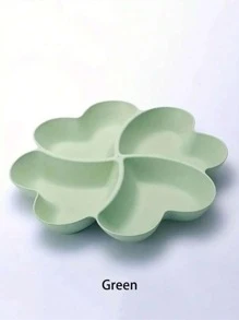 1pc Appetizer Serving Platter, Unbreakable Chip & Dip Serving Divided Plates, 4-Compartment Heart-Shaped Serving Dish Tray For Nuts, Candy, Dried Fruit, Salads, Snack Christmas Gift