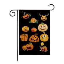 万圣节装饰双面亚麻花园旗帜，圣诞主题 - 彩色 - 查看 18