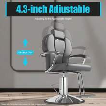 WANLECY Barber Chair Hydraulic Pump Salon Chair Hydraulic Pump Adjustable Height 4.3" - Silver - View 6