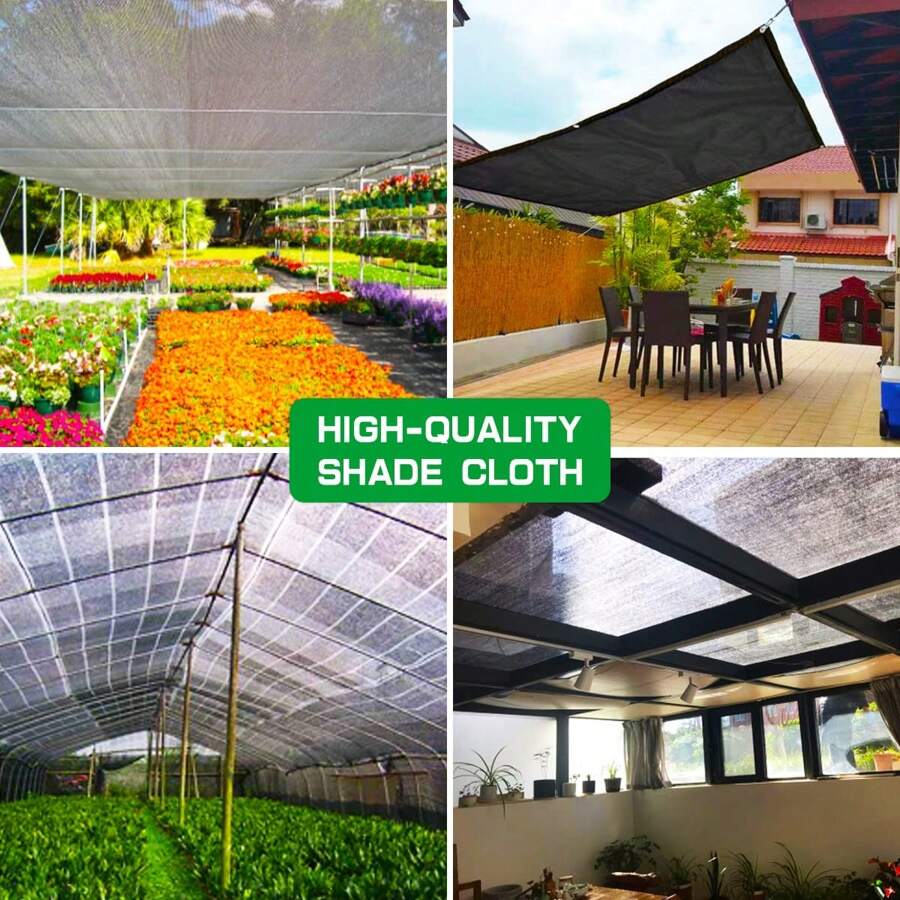Sân vườn ngoài trời Sân trong Hồ bơi Ban công Mái hiên thoáng khí Tỷ lệ bóng râm Lưới 90% Lưới nhựa Lưới OEM Chống gió Chống tia cực tím Mái hiên che cây che lưới Vải che nắng Vải chống tia cực tím Lưới che bóng sân vườn 12-Pin màu đen - màu đen - Xem 1