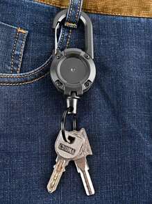 Anti-Theft Metal Elastic Keychain, Retractable Keychain For Outdoor Camping And Picnic Travel Accessories Travel Essentials Car Accessories Outdoor Accessories Air Plane Case Useful Things Summer Essentials Office Accessories - Multicolor - View 6