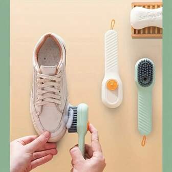 1Pc,Ulti-Functional Cleaning Brush With Built-In Soap Dispenser, Suitable For Laundry, Shoes, Can Add Laundry Detergent Laundry, Shoe Brush, No Battery, Tools For Men