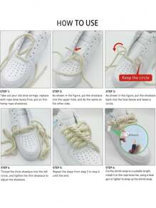 4 Dây giày dày, Dây giày tròn thay thế cho giày thể thao (Màu be) - Màu be - Xem 3