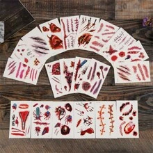 Halloween Car Personalized Stickers Horror Fake Blood Splatter Decals Car Styling Hood, Tail Light Scratch Covers - Red and White - View 7