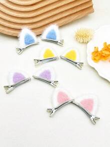 8 件装女士可爱猫耳形毡发夹万圣节 - 彩色 - 查看 9