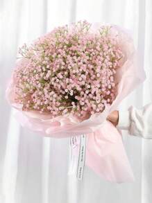 3pcs/Set Artificial Baby's Breath Flower Bouquet With Stems, Real Touch Fake Flowers For Home Office Decoration, Wedding Party Bridal Shower Decor, Valentine Day, Gift Gifts Birthday Graduation - Pink - View 6