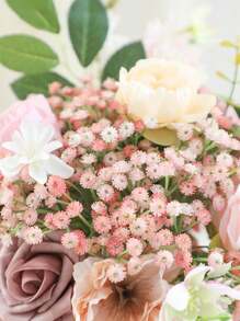 3pcs/Set Artificial Baby's Breath Flower Bouquet With Stems, Real Touch Fake Flowers For Home Office Decoration, Wedding Party Bridal Shower Decor, Valentine Day, Gift Gifts Birthday Graduation - Pink - View 10