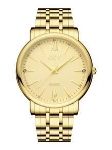 KKY Men's New Quartz Watch Brand Business Luxury Simulated Pointer Waterproof Stainless Steel Men's Watch - 金色 - 查看 3