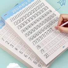 2 piezas/juego x 40 hojas Libro de ejercicios de matemáticas para niños - Dominar los números dentro de 10 y 20, suma y resta, ejercicios interactivos y hojas de respuestas, adecuado para aprendices tempranos (estilo aleatorio) - Multicolor - Ver 3