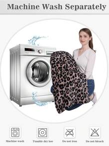 1 Pcs Sherpa Wearable Blanket Hoodie, Oversized Sherpa Fleece Sweatshirt Blanket With Giant Hood Pocket And Sleeves For Adult, Warm & Cozy Blanket Gifts For Women - 豹 - 查看 7
