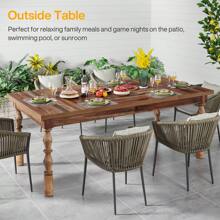 Tribesigns 62" Wooden Dining Table For 4-6 Persons, Oversized Rectangular Kitchen Table, Mealtime Table Kitchen & Dining Room Decor With Ornate Turned Legs, Home Decor Furniture, Walnut - 核桃 - 查看 6
