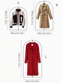 1 件半透明衣服防尘罩现代防尘布单衣袋西装罩收纳袋衣柜防尘罩大衣透明衣服罩服装防尘袋带拉链家用加厚拉链西装罩防水衣服罩 - 白色 - 查看 6