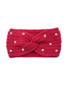 1 件女士仿珍珠针织头带，优雅耳罩扭曲发带，秋冬配饰 - 彩色 - 查看 22